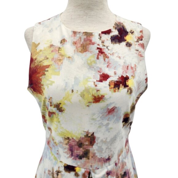 Hunter Bell New York Womens 4 Dress Kukka Tea Dress Abstract Floral Multicolor A - Picture 2 of 10